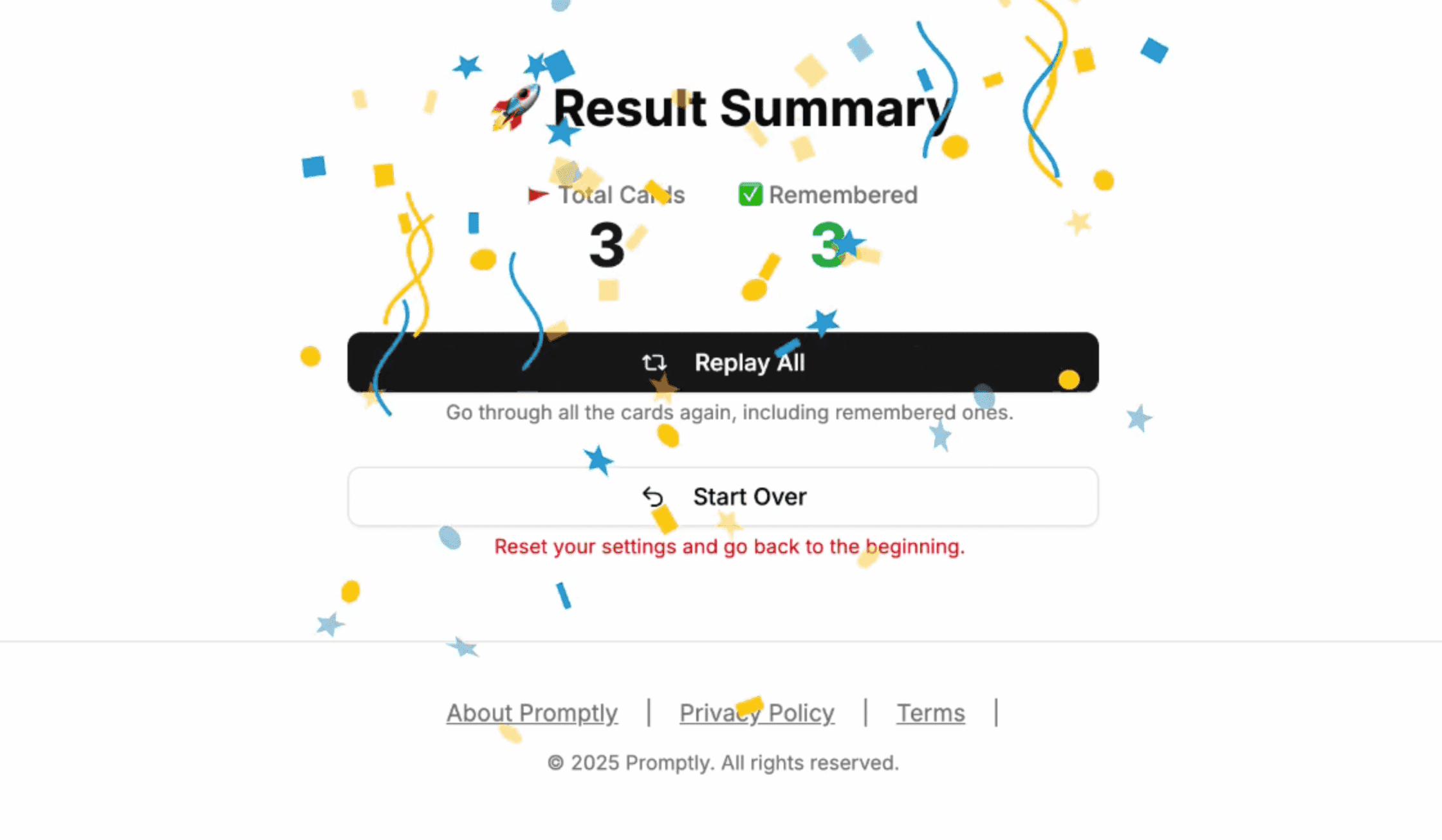 Promotee flashcard interaction preview